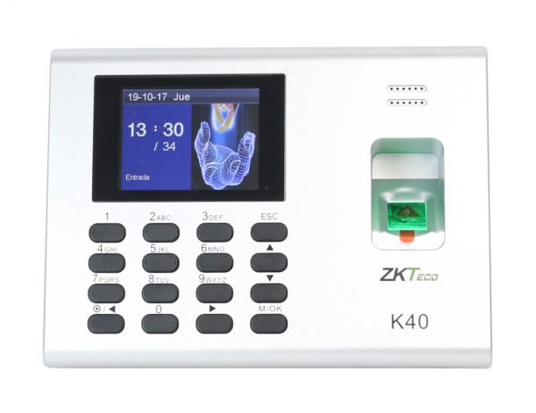 Reloj checador ZKTeco K40.